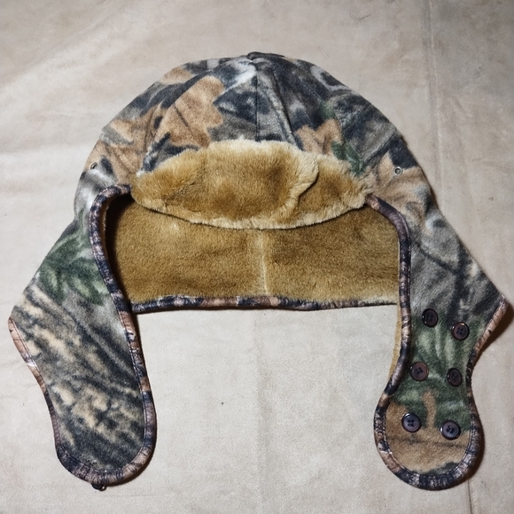 Ganja GKS Hunters Faux Fur Winter Hat In Camo Size Large - Picture 1 of 8